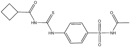 N-acetyl-4-({[(cyclobutylcarbonyl)amino]carbothioyl}amino)benzenesulfonamide Struktur