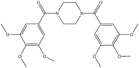 1,4-bis(3,4,5-trimethoxybenzoyl)piperazine Struktur