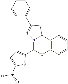 5-{5-nitro-2-thienyl}-2-phenyl-1,10b-dihydropyrazolo[1,5-c][1,3]benzoxazine Struktur