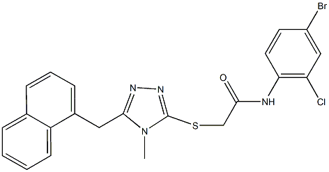 N-(4-bromo-2-chlorophenyl)-2-{[4-methyl-5-(1-naphthylmethyl)-4H-1,2,4-triazol-3-yl]sulfanyl}acetamide Struktur