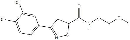 3-(3,4-dichlorophenyl)-N-(2-methoxyethyl)-4,5-dihydro-5-isoxazolecarboxamide Struktur