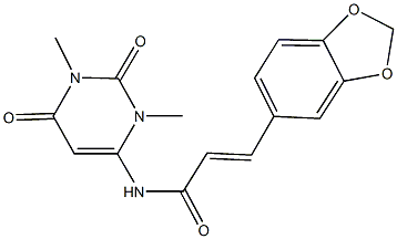 3-(1,3-benzodioxol-5-yl)-N-(1,3-dimethyl-2,6-dioxo-1,2,3,6-tetrahydro-4-pyrimidinyl)acrylamide Struktur