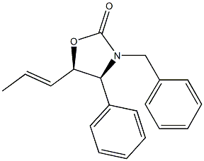 3-benzyl-4-phenyl-5-(1-propenyl)-1,3-oxazolidin-2-one Struktur