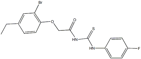 N-[(2-bromo-4-ethylphenoxy)acetyl]-N'-(4-fluorophenyl)thiourea Struktur