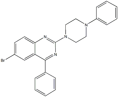 6-bromo-4-phenyl-2-(4-phenyl-1-piperazinyl)quinazoline Struktur