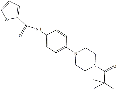 N-{4-[4-(2,2-dimethylpropanoyl)-1-piperazinyl]phenyl}-2-thiophenecarboxamide Struktur