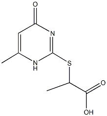 2-[(6-methyl-4-oxo-1,4-dihydropyrimidin-2-yl)sulfanyl]propanoic acid Struktur