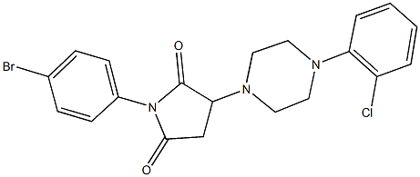 1-(4-bromophenyl)-3-[4-(2-chlorophenyl)-1-piperazinyl]-2,5-pyrrolidinedione Struktur