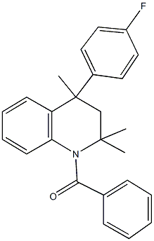 1-benzoyl-4-(4-fluorophenyl)-2,2,4-trimethyl-1,2,3,4-tetrahydroquinoline Struktur