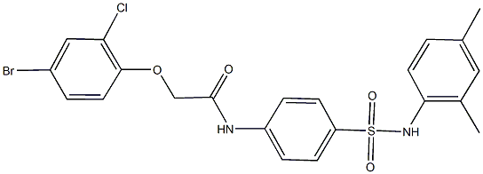 2-(4-bromo-2-chlorophenoxy)-N-{4-[(2,4-dimethylanilino)sulfonyl]phenyl}acetamide Struktur