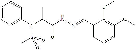 N-{2-[2-(2,3-dimethoxybenzylidene)hydrazino]-1-methyl-2-oxoethyl}-N-phenylmethanesulfonamide Struktur