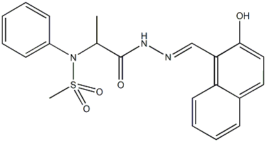 N-(2-{2-[(2-hydroxy-1-naphthyl)methylene]hydrazino}-1-methyl-2-oxoethyl)-N-phenylmethanesulfonamide Struktur