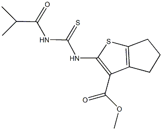 methyl 2-{[(isobutyrylamino)carbothioyl]amino}-5,6-dihydro-4H-cyclopenta[b]thiophene-3-carboxylate Struktur