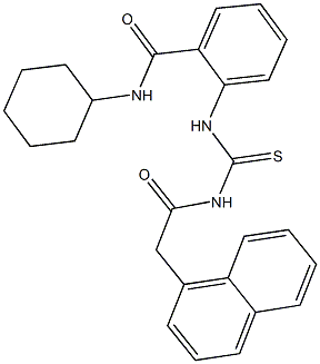 N-cyclohexyl-2-({[(1-naphthylacetyl)amino]carbothioyl}amino)benzamide Struktur