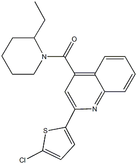 2-(5-chloro-2-thienyl)-4-[(2-ethyl-1-piperidinyl)carbonyl]quinoline Struktur