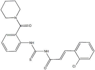 N-[3-(2-chlorophenyl)acryloyl]-N'-[2-(1-piperidinylcarbonyl)phenyl]thiourea Struktur