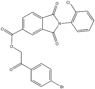 2-(4-bromophenyl)-2-oxoethyl 2-(2-chlorophenyl)-1,3-dioxo-5-isoindolinecarboxylate Struktur