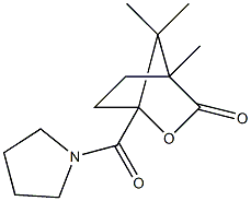 4,7,7-trimethyl-1-(pyrrolidin-1-ylcarbonyl)-2-oxabicyclo[2.2.1]heptan-3-one Struktur