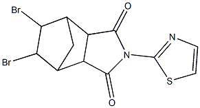 8,9-dibromo-4-(1,3-thiazol-2-yl)-4-azatricyclo[5.2.1.0~2,6~]decane-3,5-dione Struktur