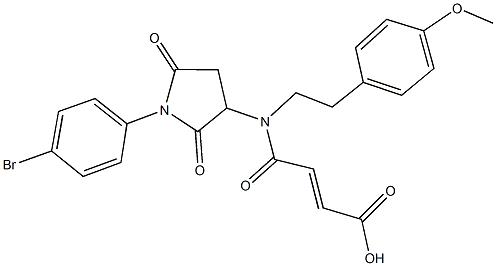 4-{[1-(4-bromophenyl)-2,5-dioxo-3-pyrrolidinyl][2-(4-methoxyphenyl)ethyl]amino}-4-oxo-2-butenoic acid Struktur