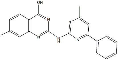 7-methyl-2-[(4-methyl-6-phenyl-2-pyrimidinyl)amino]-4-quinazolinol Struktur