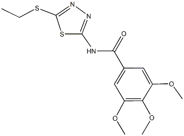 N-[5-(ethylsulfanyl)-1,3,4-thiadiazol-2-yl]-3,4,5-trimethoxybenzamide Struktur