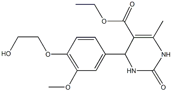 ethyl 4-[4-(2-hydroxyethoxy)-3-methoxyphenyl]-6-methyl-2-oxo-1,2,3,4-tetrahydro-5-pyrimidinecarboxylate Struktur