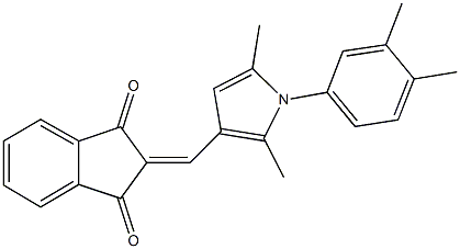 2-{[1-(3,4-dimethylphenyl)-2,5-dimethyl-1H-pyrrol-3-yl]methylene}-1H-indene-1,3(2H)-dione Struktur