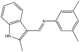 N-(3,5-dimethylphenyl)-N-[(2-methyl-1H-indol-3-yl)methylene]amine Struktur