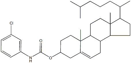 17-(1,5-dimethylhexyl)-10,13-dimethyl-2,3,4,7,8,9,10,11,12,13,14,15,16,17-tetradecahydro-1H-cyclopenta[a]phenanthren-3-yl 3-chlorophenylcarbamate Struktur