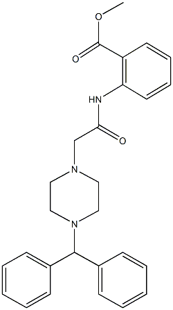 methyl 2-{[(4-benzhydryl-1-piperazinyl)acetyl]amino}benzoate Struktur