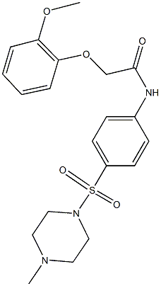 2-(2-methoxyphenoxy)-N-{4-[(4-methyl-1-piperazinyl)sulfonyl]phenyl}acetamide Struktur