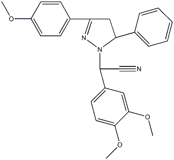 (3,4-dimethoxyphenyl)[3-(4-methoxyphenyl)-5-phenyl-4,5-dihydro-1H-pyrazol-1-yl]acetonitrile Struktur