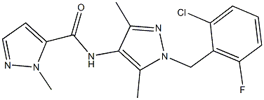 N-[1-(2-chloro-6-fluorobenzyl)-3,5-dimethyl-1H-pyrazol-4-yl]-1-methyl-1H-pyrazole-5-carboxamide Struktur