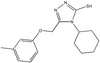 4-cyclohexyl-5-[(3-methylphenoxy)methyl]-4H-1,2,4-triazole-3-thiol Struktur