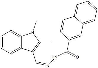 N'-[(1,2-dimethyl-1H-indol-3-yl)methylene]-2-naphthohydrazide Struktur