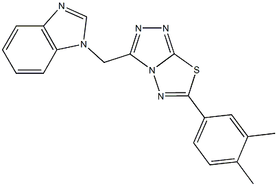 1-{[6-(3,4-dimethylphenyl)[1,2,4]triazolo[3,4-b][1,3,4]thiadiazol-3-yl]methyl}-1H-benzimidazole Struktur