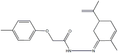 N'-(5-isopropenyl-2-methylcyclohex-2-en-1-ylidene)-2-(4-methylphenoxy)acetohydrazide Struktur