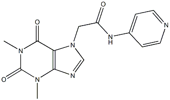 2-(1,3-dimethyl-2,6-dioxo-1,2,3,6-tetrahydro-7H-purin-7-yl)-N-(4-pyridinyl)acetamide Struktur