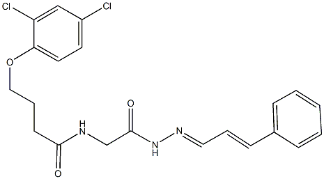 4-(2,4-dichlorophenoxy)-N-{2-oxo-2-[2-(3-phenyl-2-propenylidene)hydrazino]ethyl}butanamide Struktur