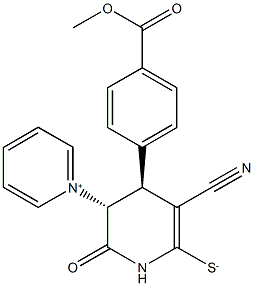 3-cyano-4-[4-(methoxycarbonyl)phenyl]-6-oxo-5-(1-pyridiniumyl)-1,4,5,6-tetrahydro-2-pyridinethiolate Struktur