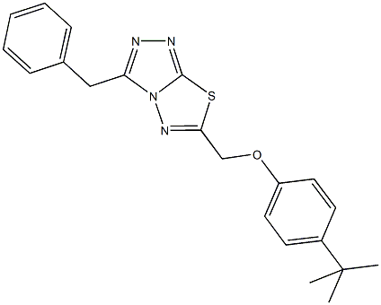 (3-benzyl[1,2,4]triazolo[3,4-b][1,3,4]thiadiazol-6-yl)methyl 4-tert-butylphenyl ether Struktur