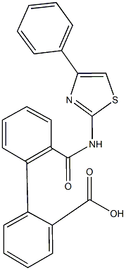 2'-{[(4-phenyl-1,3-thiazol-2-yl)amino]carbonyl}[1,1'-biphenyl]-2-carboxylic acid Struktur