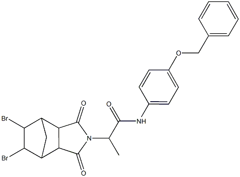 N-[4-(benzyloxy)phenyl]-2-(8,9-dibromo-3,5-dioxo-4-azatricyclo[5.2.1.0~2,6~]dec-4-yl)propanamide Struktur