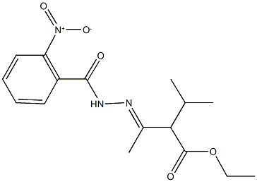 ethyl 2-(N-{2-nitrobenzoyl}ethanehydrazonoyl)-3-methylbutanoate Struktur