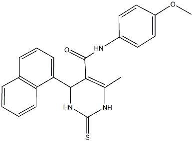 N-(4-methoxyphenyl)-6-methyl-4-(1-naphthyl)-2-thioxo-1,2,3,4-tetrahydro-5-pyrimidinecarboxamide Struktur