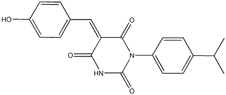 5-(4-hydroxybenzylidene)-1-(4-isopropylphenyl)-2,4,6(1H,3H,5H)-pyrimidinetrione Struktur