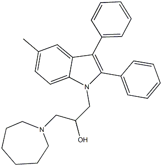 1-(1-azepanyl)-3-(5-methyl-2,3-diphenyl-1H-indol-1-yl)-2-propanol Struktur