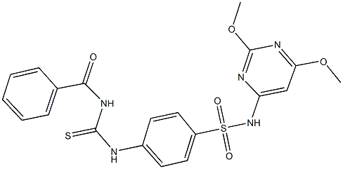 4-{[(benzoylamino)carbothioyl]amino}-N-(2,6-dimethoxy-4-pyrimidinyl)benzenesulfonamide Struktur