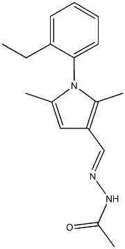 N'-{[1-(2-ethylphenyl)-2,5-dimethyl-1H-pyrrol-3-yl]methylene}acetohydrazide Struktur